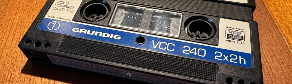 A Grundig Video Compact Cassette tape.